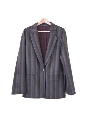 Vtg Joseph Janard Blazer US M Eur 38 Wool Lined Striped Old Money West Germany